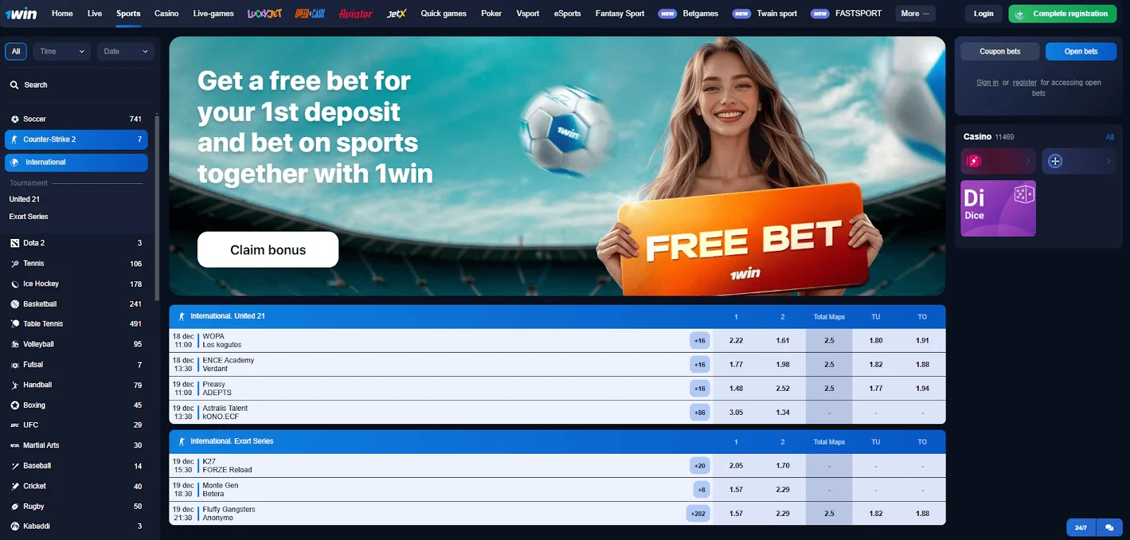 1wn sports betting